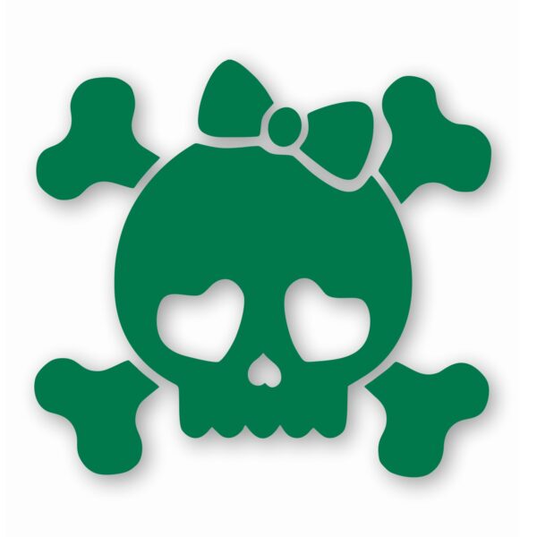 Cute Girly Skull Bow Crossbones - Vinyl Decal Sticker - CHOOSE Size & Color