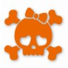 Cute Girly Skull Bow Crossbones - Vinyl Decal Sticker - CHOOSE Size & Color