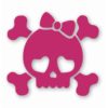 Cute Girly Skull Bow Crossbones - Vinyl Decal Sticker - CHOOSE Size & Color