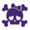 Cute Girly Skull Bow Crossbones - Vinyl Decal Sticker - CHOOSE Size & Color