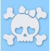 Cute Girly Skull Bow Crossbones - Vinyl Decal Sticker - CHOOSE Size & Color