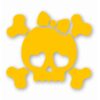 Cute Girly Skull Bow Crossbones - Vinyl Decal Sticker - CHOOSE Size & Color