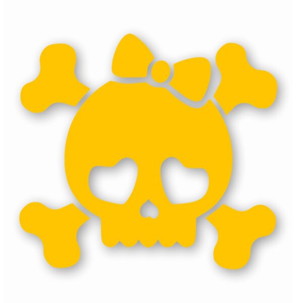 Cute Girly Skull Bow Crossbones - Vinyl Decal Sticker - CHOOSE Size & Color