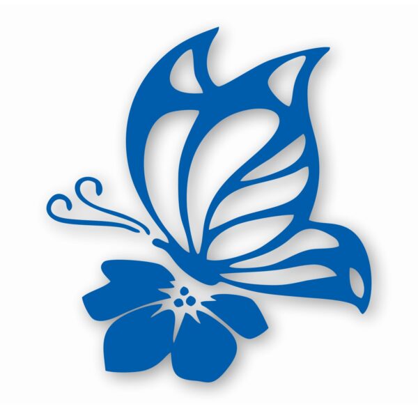 Butterfly On Flower - Vinyl Decal Sticker - CHOOSE Size & Color