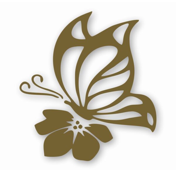 Butterfly On Flower - Vinyl Decal Sticker - CHOOSE Size & Color