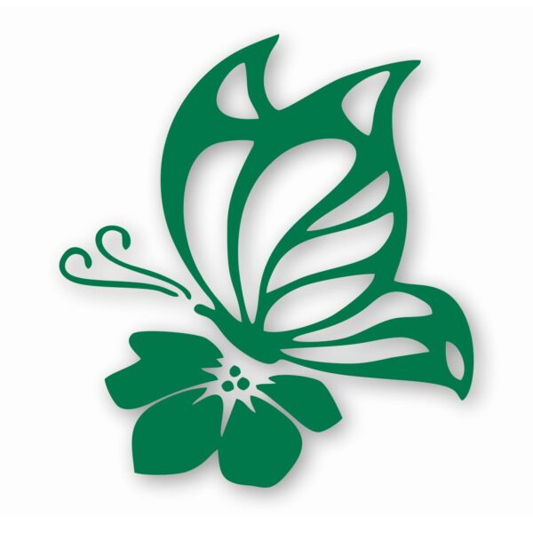Butterfly On Flower - Vinyl Decal Sticker - CHOOSE Size & Color