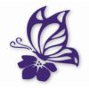 Butterfly On Flower - Vinyl Decal Sticker - CHOOSE Size & Color
