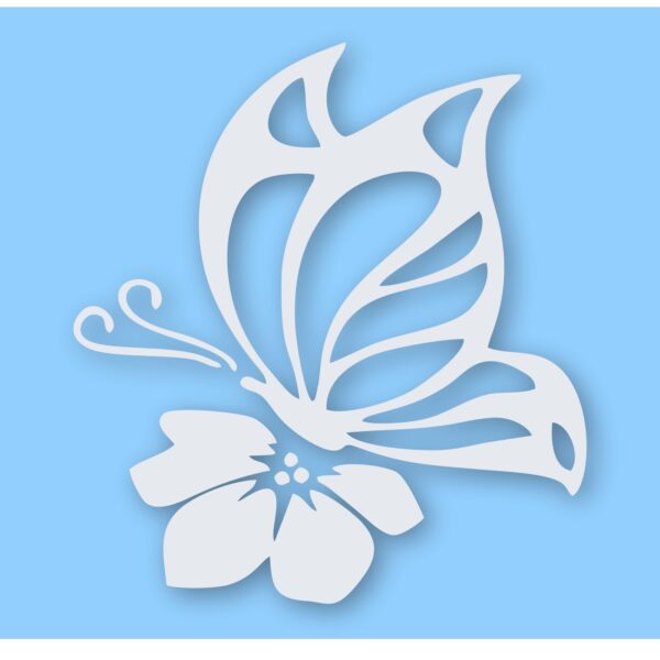 Butterfly On Flower - Vinyl Decal Sticker - CHOOSE Size & Color