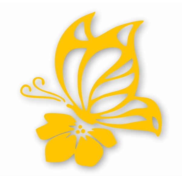 Butterfly On Flower - Vinyl Decal Sticker - CHOOSE Size & Color