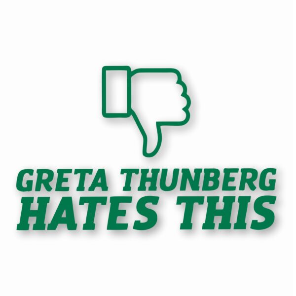 Greta Thunberg Hates This - Vinyl Decal Sticker - CHOOSE Size & Color