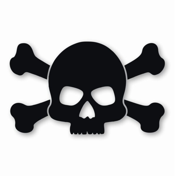 Skull and Crossbones - Vinyl Decal Sticker - CHOOSE Size & Color