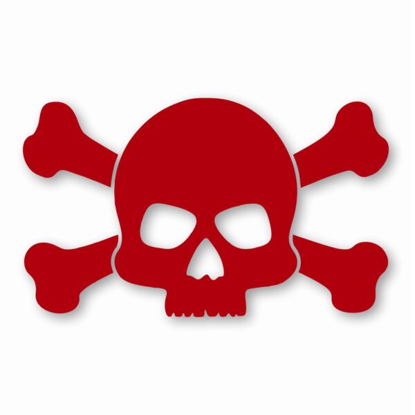 Skull and Crossbones - Vinyl Decal Sticker - CHOOSE Size & Color