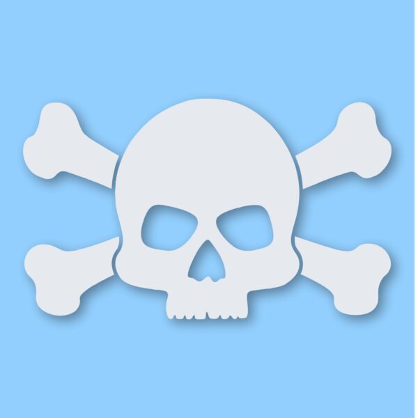 Skull and Crossbones - Vinyl Decal Sticker - CHOOSE Size & Color