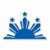 Philippines Half Sun and Stars - Vinyl Decal Sticker - CHOOSE Size & Color