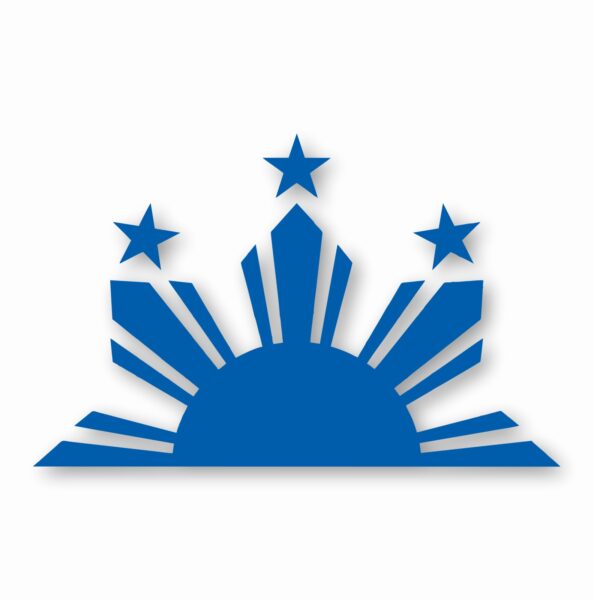 Philippines Half Sun and Stars - Vinyl Decal Sticker - CHOOSE Size & Color