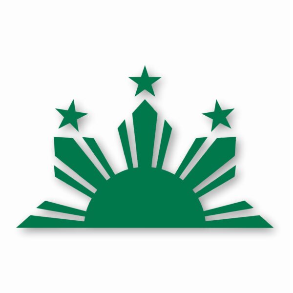 Philippines Half Sun and Stars - Vinyl Decal Sticker - CHOOSE Size & Color