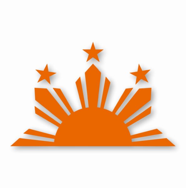 Philippines Half Sun and Stars - Vinyl Decal Sticker - CHOOSE Size & Color