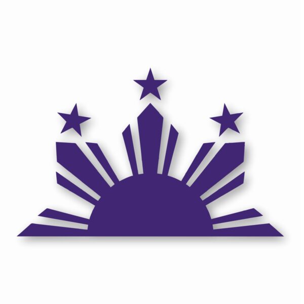 Philippines Half Sun and Stars - Vinyl Decal Sticker - CHOOSE Size & Color