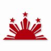 Philippines Half Sun and Stars - Vinyl Decal Sticker - CHOOSE Size & Color