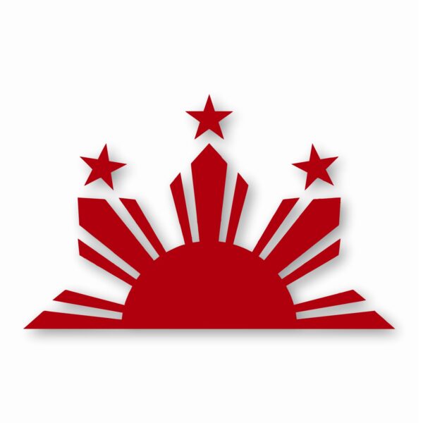 Philippines Half Sun and Stars - Vinyl Decal Sticker - CHOOSE Size & Color