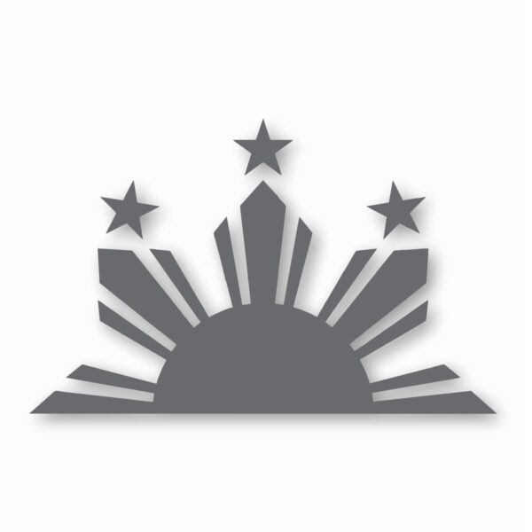 Philippines Half Sun and Stars - Vinyl Decal Sticker - CHOOSE Size & Color