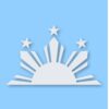 Philippines Half Sun and Stars - Vinyl Decal Sticker - CHOOSE Size & Color