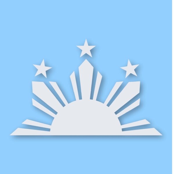 Philippines Half Sun and Stars - Vinyl Decal Sticker - CHOOSE Size & Color
