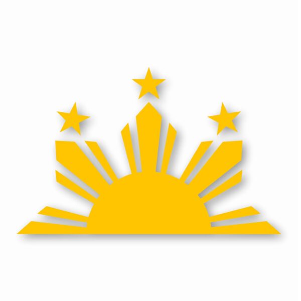 Philippines Half Sun and Stars - Vinyl Decal Sticker - CHOOSE Size & Color