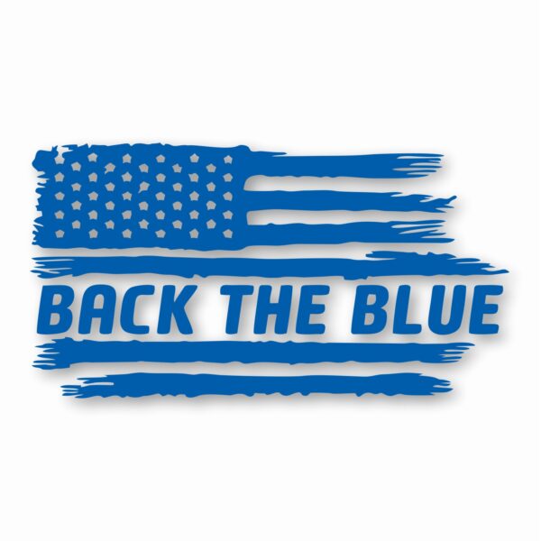 American Flag Back The Blue 1 - Vinyl Decal Sticker - CHOOSE Size & Color