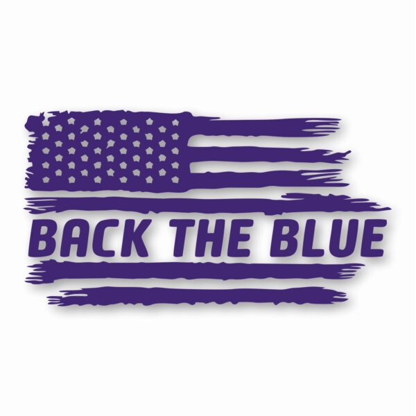 American Flag Back The Blue 1 - Vinyl Decal Sticker - CHOOSE Size & Color