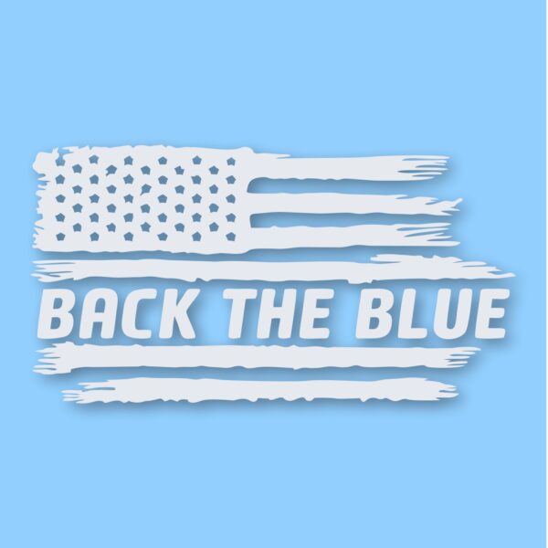 American Flag Back The Blue 1 - Vinyl Decal Sticker - CHOOSE Size & Color