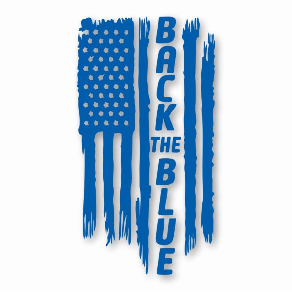1118-Blue.jpg American Flag Back The Blue 2 - Vinyl Decal Sticker - CHOOSE Size & Color