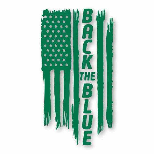 1118-Green.jpg American Flag Back The Blue 2 - Vinyl Decal Sticker - CHOOSE Size & Color