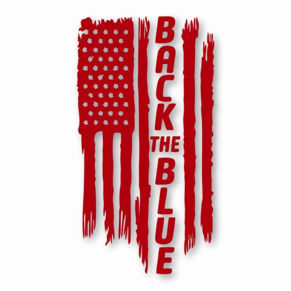 1118-Red.jpg American Flag Back The Blue 2 - Vinyl Decal Sticker - CHOOSE Size & Color