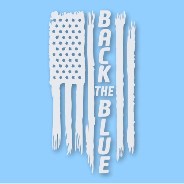 1118-White.jpg American Flag Back The Blue 2 - Vinyl Decal Sticker - CHOOSE Size & Color