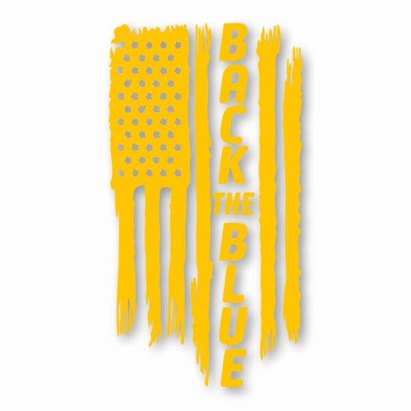 1118-Yellow.jpg American Flag Back The Blue 2 - Vinyl Decal Sticker - CHOOSE Size & Color