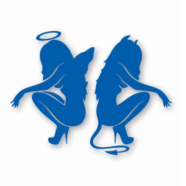 Kneeling Angel Devil Sexy Girls - Vinyl Decal Sticker - CHOOSE Size & Color