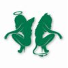 Kneeling Angel Devil Sexy Girls - Vinyl Decal Sticker - CHOOSE Size & Color