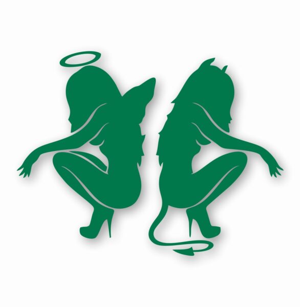 Kneeling Angel Devil Sexy Girls - Vinyl Decal Sticker - CHOOSE Size & Color