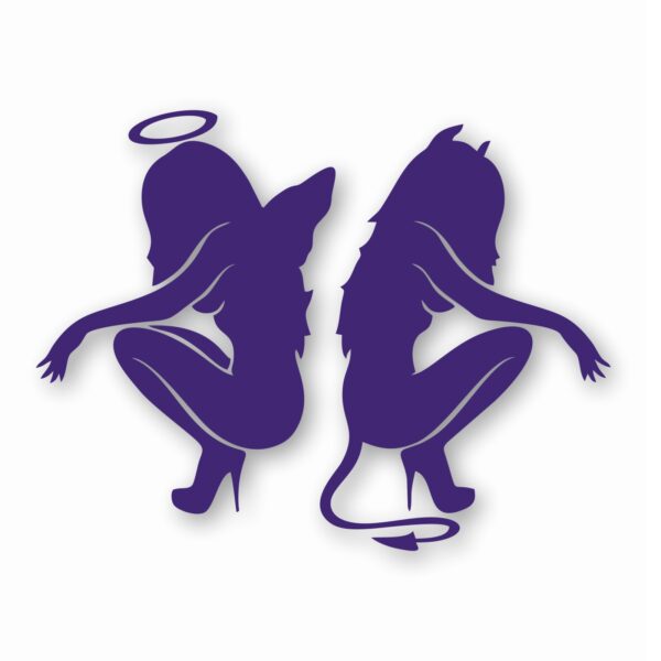 Kneeling Angel Devil Sexy Girls - Vinyl Decal Sticker - CHOOSE Size & Color