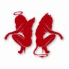 Kneeling Angel Devil Sexy Girls - Vinyl Decal Sticker - CHOOSE Size & Color