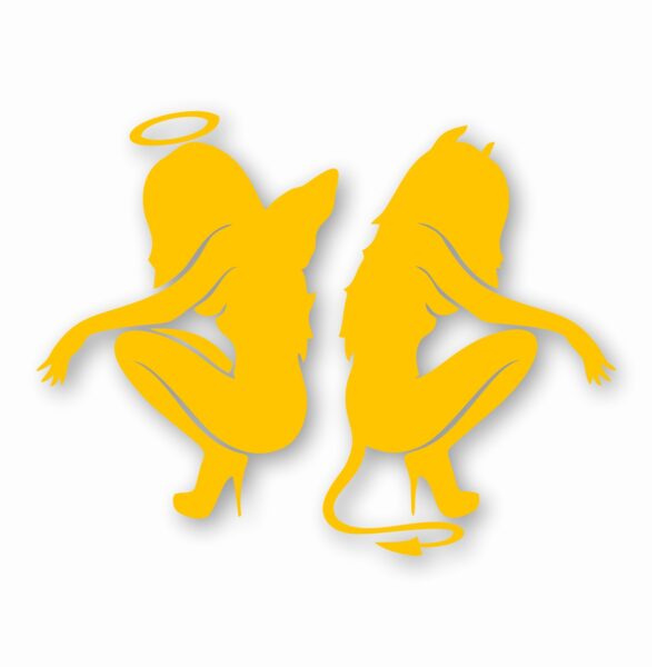 Kneeling Angel Devil Sexy Girls - Vinyl Decal Sticker - CHOOSE Size & Color