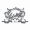 ADORABLE BABY HIGHLAND COW - Vinyl Decal Sticker - CHOOSE Size & Color
