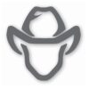 Cowboy Head Hat Western - Vinyl Decal Sticker - CHOOSE Size & Color