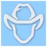 Cowboy Head Hat Western - Vinyl Decal Sticker - CHOOSE Size & Color