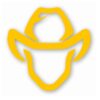 Cowboy Head Hat Western - Vinyl Decal Sticker - CHOOSE Size & Color
