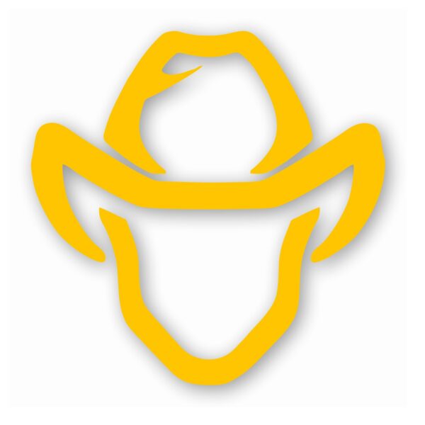 Cowboy Head Hat Western - Vinyl Decal Sticker - CHOOSE Size & Color