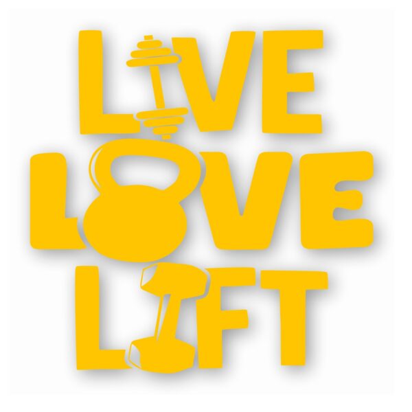 Barbell Weight Lifting Live Love Lift- Vinyl Decal Sticker - CHOOSE Size & Color