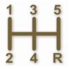 1140-GoldMetallic.jpg 5-Speed Manual Shift - Vinyl Decal Sticker - CHOOSE Size & Color