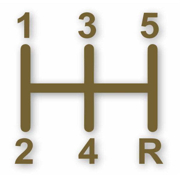 1140-GoldMetallic.jpg 5-Speed Manual Shift - Vinyl Decal Sticker - CHOOSE Size & Color